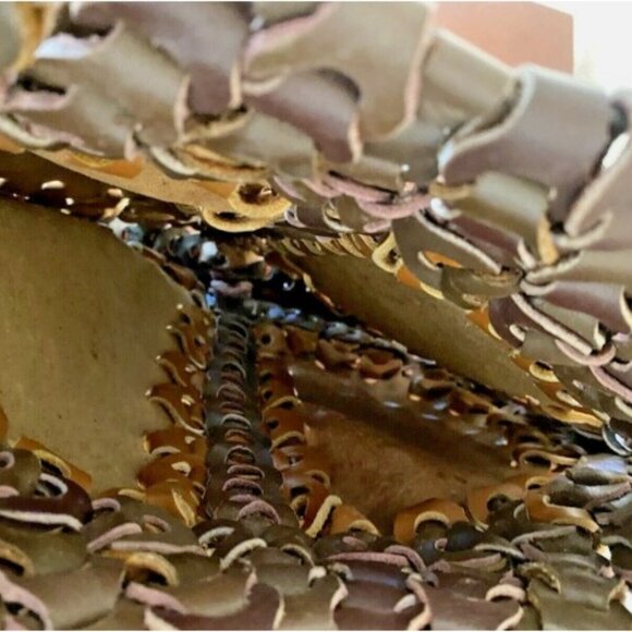 Handcrafted Unique All Leather Woven Chain Link Vintage Handbag - Picture 2 of 2